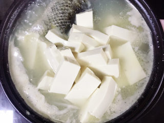 16、黑鱼豆腐汤,放入豆腐
