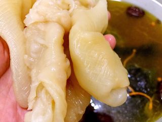 16、花胶虫草花乌鸡汤,加入泡发好的花胶