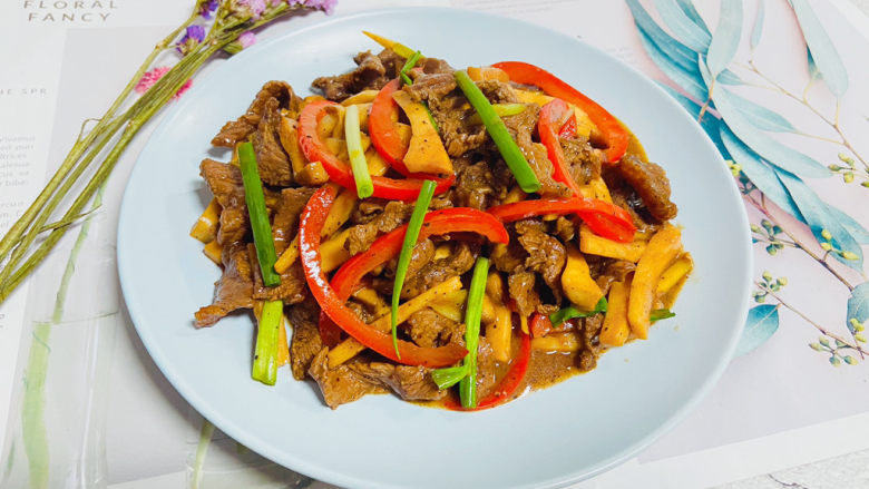 杏鲍菇炒牛肉家常小炒