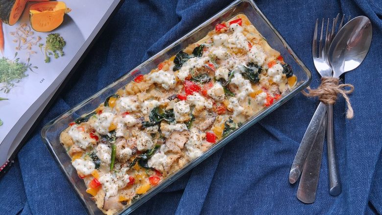 杂蔬奶酪烘蛋健身党的营养早餐