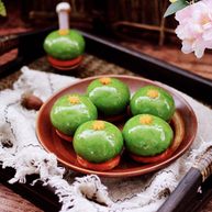 青菜香干虾皮青团