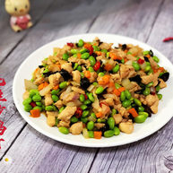 毛豆炒鸡丁