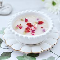 玫瑰花水果燕麦米糊