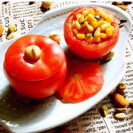 颜值爆表的松仁玉米番茄盅