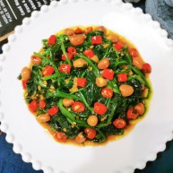 菠菜拌花生米