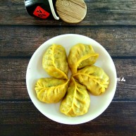 玉米面荠菜鸡蛋馅煎饺