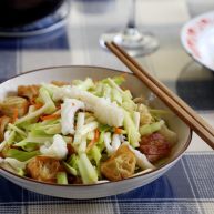 油条韭黄炒墨鱼