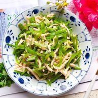 荷兰豆凉拌鸡丝