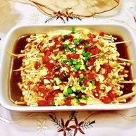 晨游百花林朱朱兼白白剁椒蒜蓉蒸金针菇