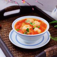 虾滑番茄豆干汤