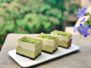 16、雪域抹茶芝士蛋糕,成品图