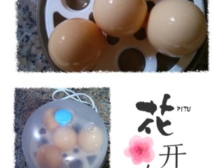 2、甜醋冰糖鸡蛋,放煮蛋器煮