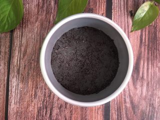 4、火龙果慕斯蛋糕,倒入模具中，压实，放冰箱冷藏备用