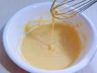 5、10分钟轻松搞定快手早餐～酸奶松饼,筛入低筋面粉，翻拌均匀，且无干粉，提起打蛋器面糊自由流动！