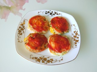 16、米饭鸡蛋鲜虾饼,成品图