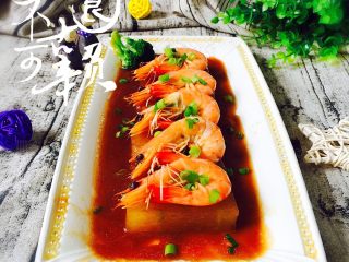 8、海虾烧冬瓜#有个故事#,装盘装饰后即可……????????????