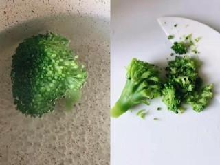 5、补钙鲜嫩虾糕、,西兰花煮熟，只取花冠