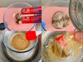 12、香醇的咖啡慕斯,40克的水中加入咖啡粉隔水融化，加入吉利丁片继续搅拌至吉利丁片融化。