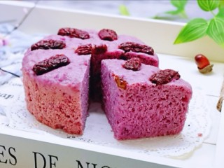 12、好吃不上火～红枣紫薯发糕,切开啦！特别好，零失败。