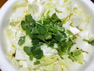 10、新年第一餐~解油腻的小菜爆淹白菜帮,放入香菜段,