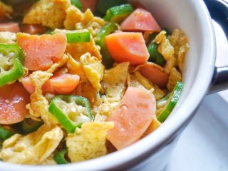 14、秋葵炒鸡蛋,成品图