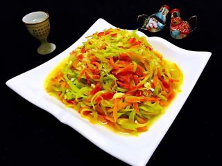 10、炒三丝,来杯小酒别有一番滋味