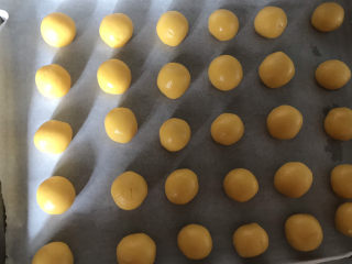 9、奶香玉米饼干,再用手揪出一个个差不多大小的剂子,团成小球