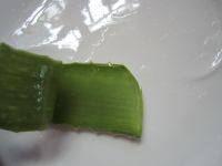 6、芦荟时蔬猪骨汤,煲汤时把芦荟去掉外皮。