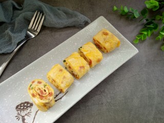 17、辅食计划+火腿葱花厚蛋烧,装盘