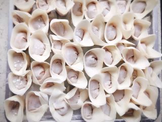 17、牛肉蔬菜小馄饨 宝宝辅食,其他包好的可以下面撒点面粉,或者用油纸,保鲜膜垫好,放冷冻保存