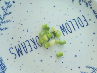 6、快手早餐馄饨皮妙用～酥香肉饼,葱切碎