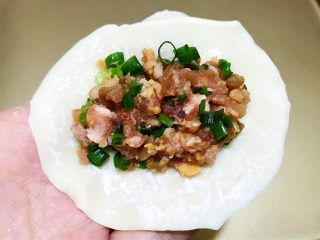 10、冰花牛肉锅贴,去一张饺子皮包入适量肉馅