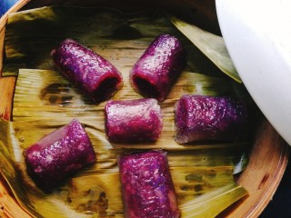 18、辅食计划+水晶紫薯卷,蒸好放凉后更好吃，表皮非常Q