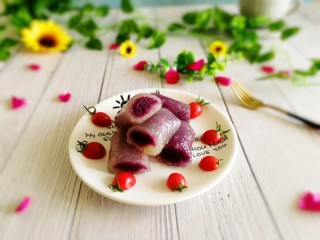 19、辅食计划+水晶紫薯卷,成品图