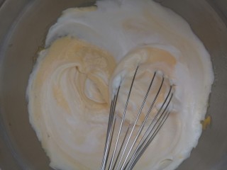 5、卡通手绘蛋糕卷,分三次拌入蛋黄糊