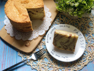 21、咖啡大理石戚风,切开才漂亮。