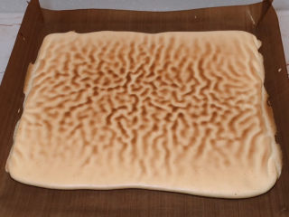 11、虎皮蛋糕卷,烤箱预热200度，烤8分钟，上色满意时取出