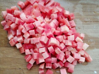 5、素三彩,去皮切粒