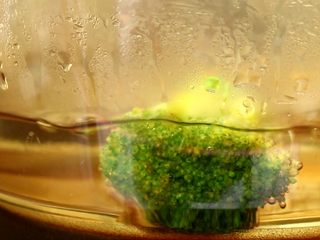 3、时蔬鳕鱼碎碎面,西蓝花焯水2min