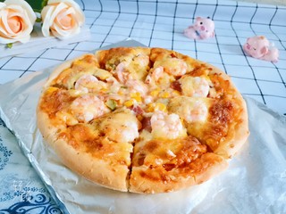 24、虾仁培根披萨,成品图！