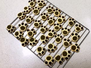 42、宝宝健康食谱  猫爪饼干,把猫爪饼干放在晾架上晾凉