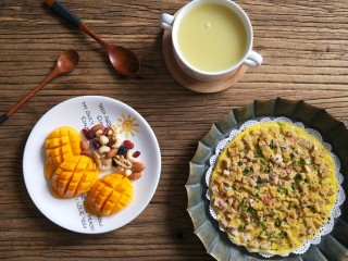 15、馒头抱蛋,我搭配了小米粥，水果做早餐