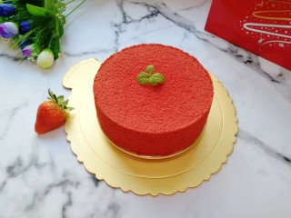 22、6寸红丝绒戚风蛋糕,成品。