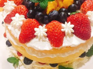 26、鲜果裸蛋糕（最简易的奶油水果蛋糕）,哈哈哈哈哈还行吧