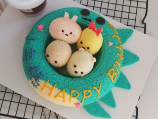 21、卡通圆环戚风蛋糕,完成啦