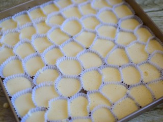 7、蜂蜜无水小蛋糕,挤入模具中