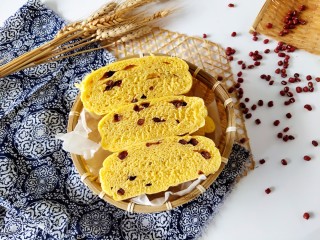 18、南瓜蜜豆馒头,切块即可食用！敏茹意作品！
