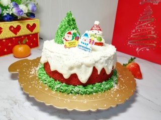 29、圣诞奶油蛋糕,宝贝高兴坏了。