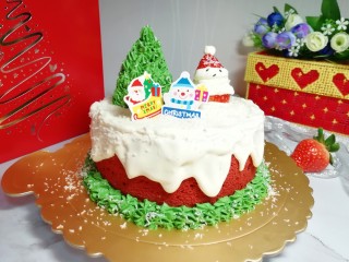 30、圣诞奶油蛋糕,布一下景，美美哒！