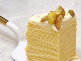 23、秋香栗子千层蛋糕,切开享用????